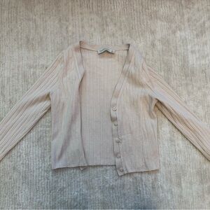 Abercrombie & Fitch Cream Knit Cardigan Sweater